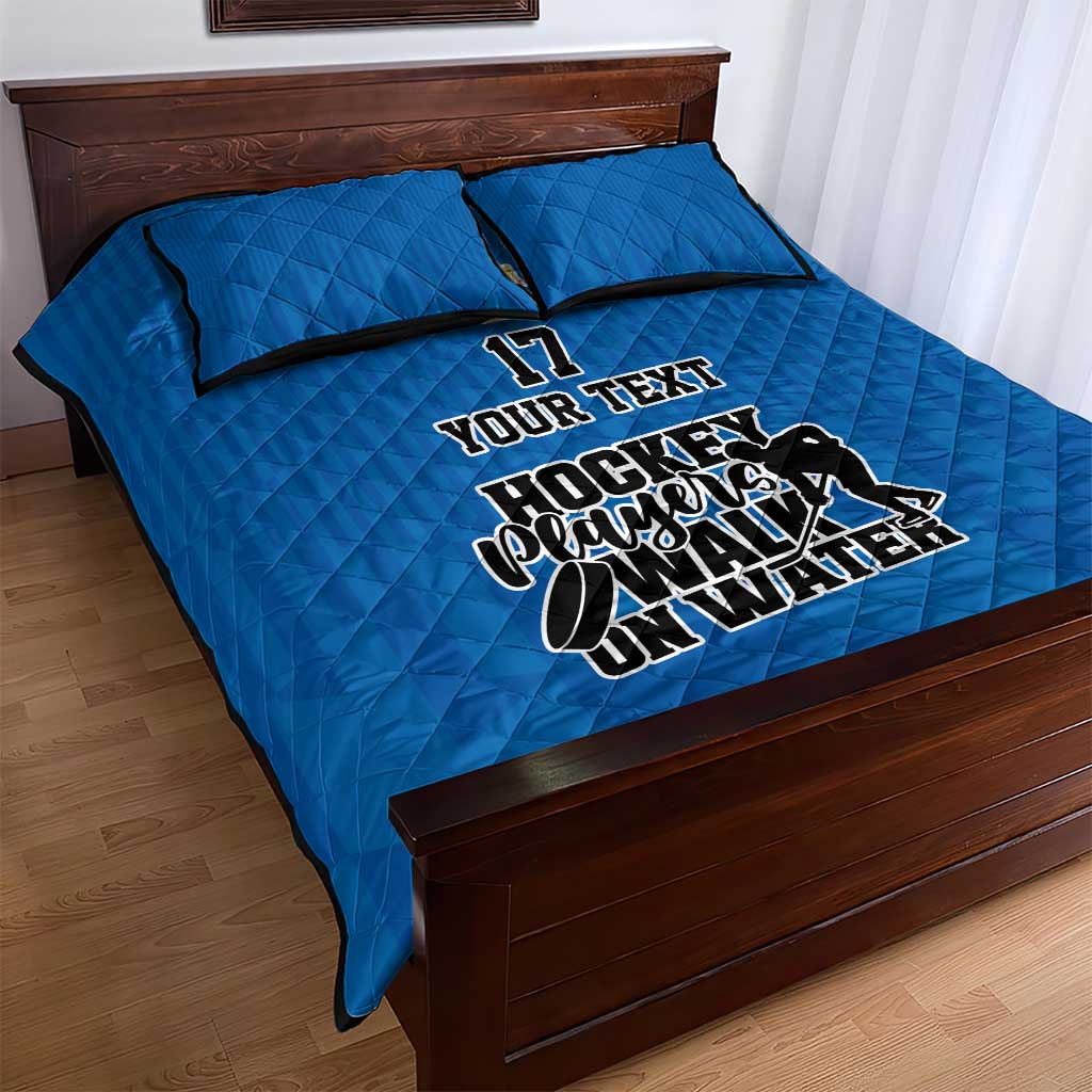Custom Sweden Ice Hokey Go Champions Quilt Bed Set Blue Style