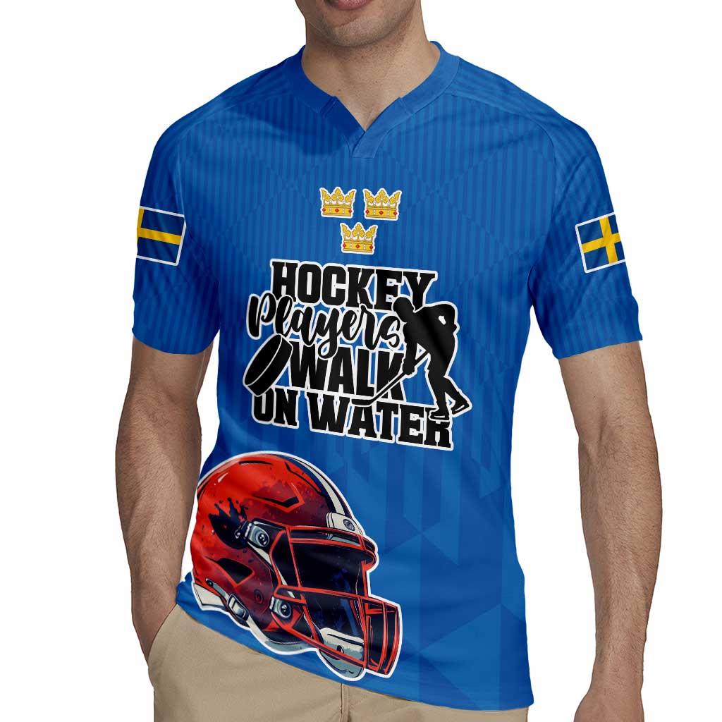 Custom Sweden Ice Hokey Go Champions Rugby Jersey Blue Style