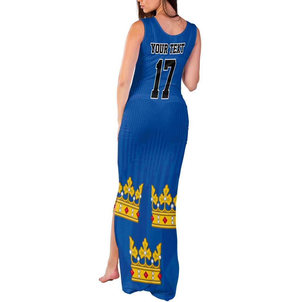 Custom Sweden Ice Hokey Go Champions Tank Maxi Dress Blue Style