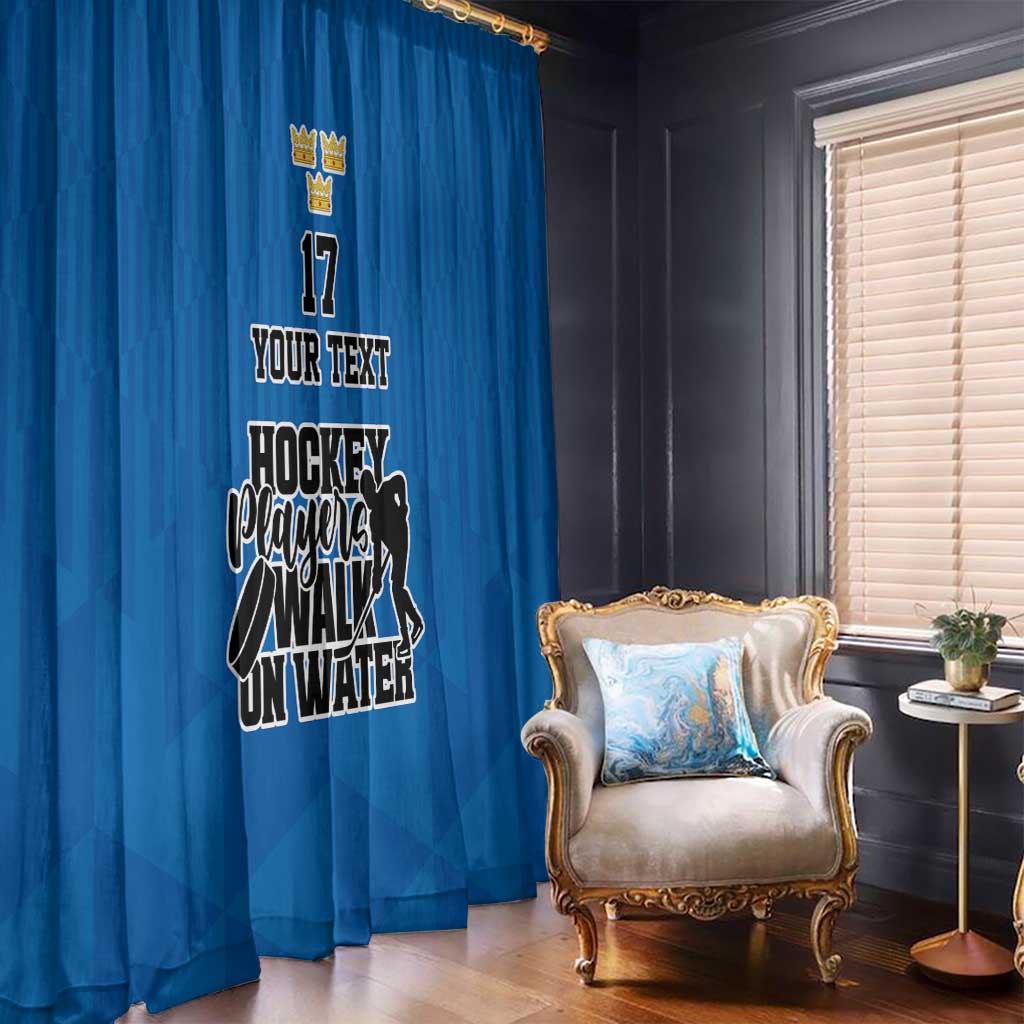 Custom Sweden Ice Hokey Go Champions Window Curtain Blue Style