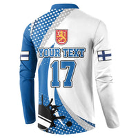 Custom Finland Ice Hockey Go Champions Button Sweatshirt Suomi Leijonat Sporty Style