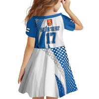 Custom Finland Ice Hockey Go Champions Family Matching Off Shoulder Maxi Dress and Hawaiian Shirt Suomi Leijonat Sporty Style