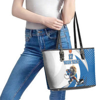 Custom Finland Ice Hockey Go Champions Leather Tote Bag Suomi Leijonat Sporty Style