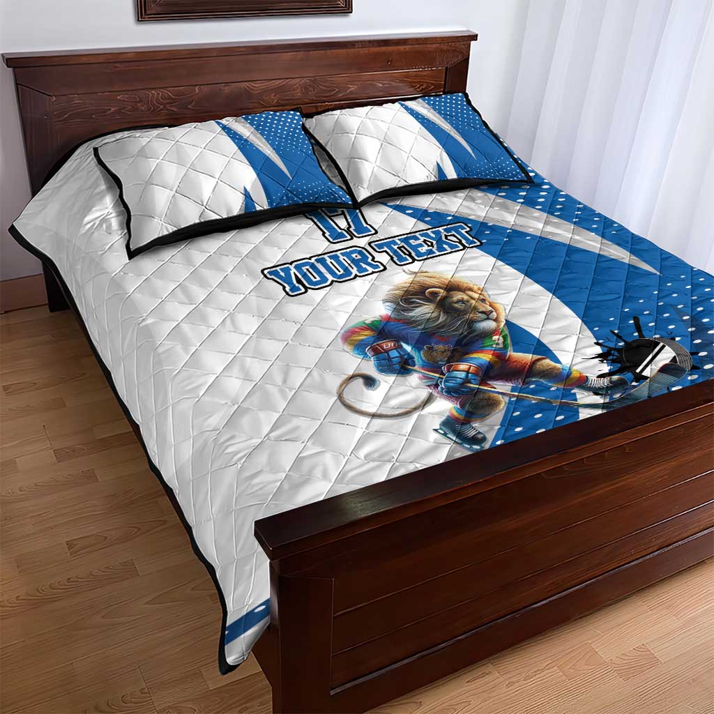 Custom Finland Ice Hockey Go Champions Quilt Bed Set Suomi Leijonat Sporty Style