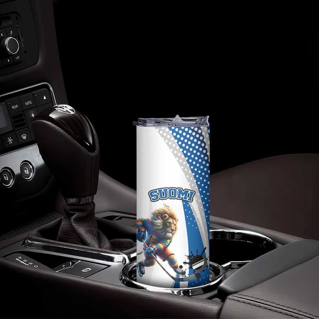 Custom Finland Ice Hockey Go Champions Skinny Tumbler Suomi Leijonat Sporty Style