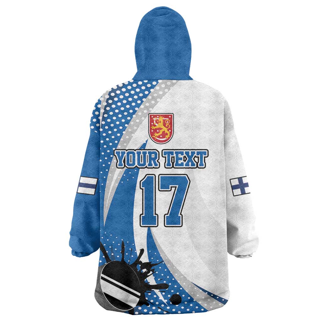 Custom Finland Ice Hockey Go Champions Wearable Blanket Hoodie Suomi Leijonat Sporty Style
