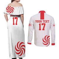Custom Georgia Rugby We are Champions Couples Matching Off Shoulder Maxi Dress and Long Sleeve Button Shirt Sporty Style with The Lelos
