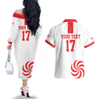 Custom Georgia Rugby We are Champions Couples Matching Off The Shoulder Long Sleeve Dress and Hawaiian Shirt Sporty Style with The Lelos