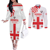Custom Georgia Rugby We are Champions Couples Matching Off The Shoulder Long Sleeve Dress and Long Sleeve Button Shirt Sporty Style with The Lelos