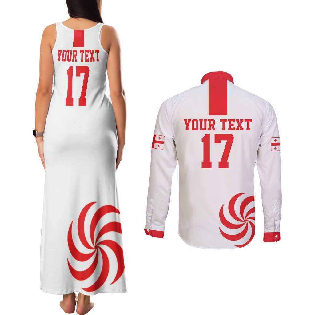 Custom Georgia Rugby We are Champions Couples Matching Tank Maxi Dress and Long Sleeve Button Shirt Sporty Style with The Lelos
