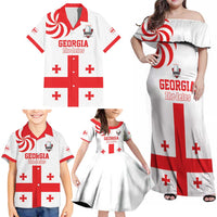 Custom Georgia Rugby We are Champions Family Matching Off Shoulder Maxi Dress and Hawaiian Shirt Sporty Style with The Lelos