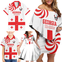 Custom Georgia Rugby We are Champions Family Matching Off Shoulder Short Dress and Hawaiian Shirt Sporty Style with The Lelos