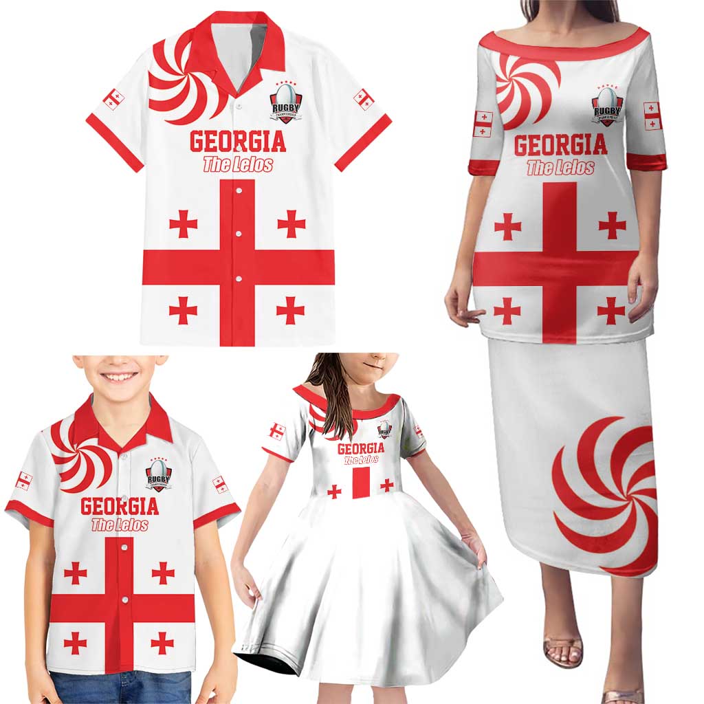 Custom Georgia Rugby We are Champions Family Matching Puletasi and Hawaiian Shirt Sporty Style with The Lelos