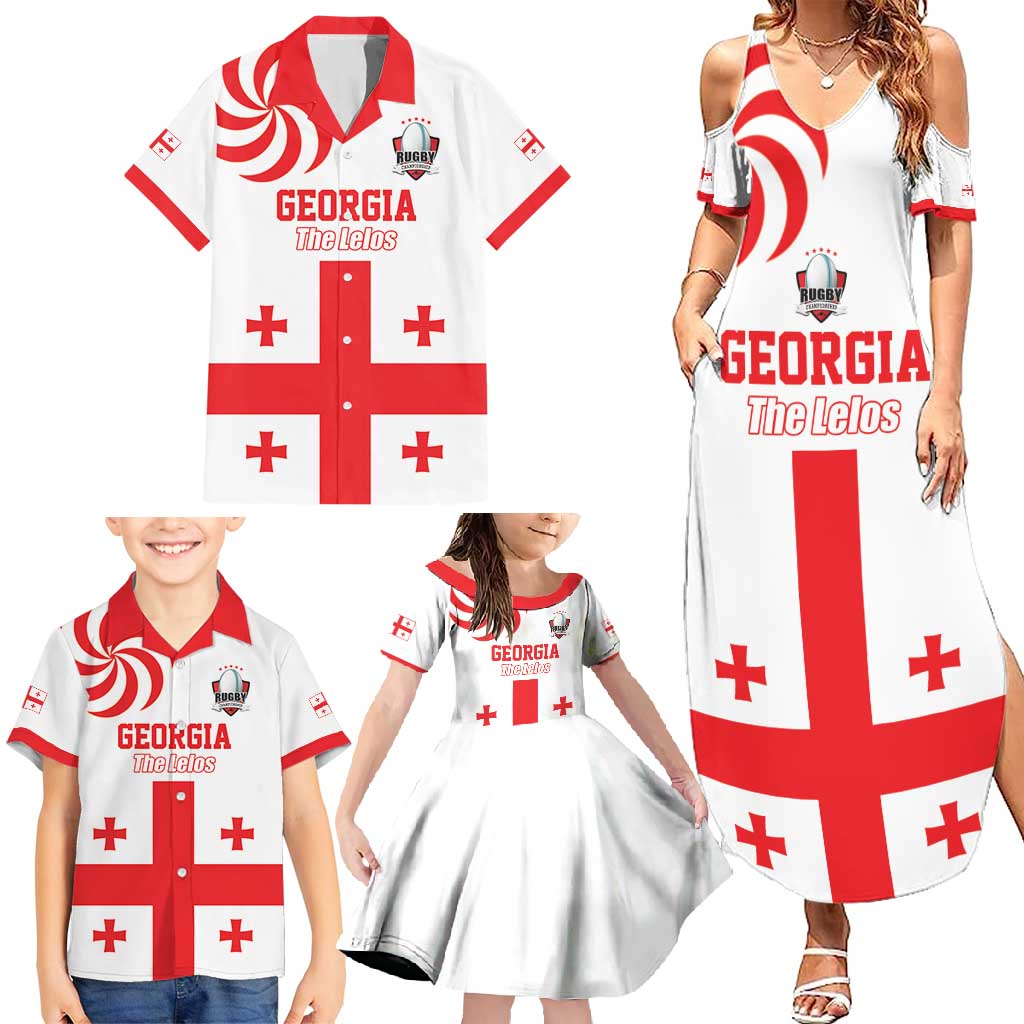 Custom Georgia Rugby We are Champions Family Matching Summer Maxi Dress and Hawaiian Shirt Sporty Style with The Lelos