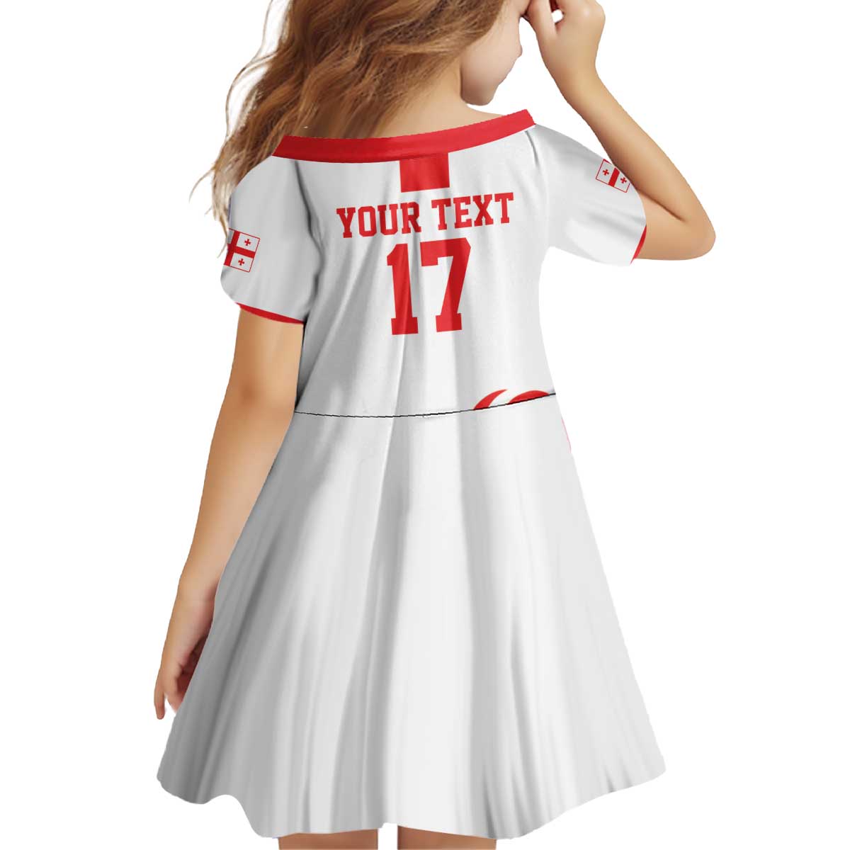 Custom Georgia Rugby We are Champions Kid Short Sleeve Dress Sporty Style with The Lelos