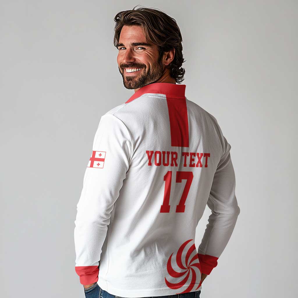 Custom Georgia Rugby We are Champions Long Sleeve Polo Shirt Sporty Style with The Lelos