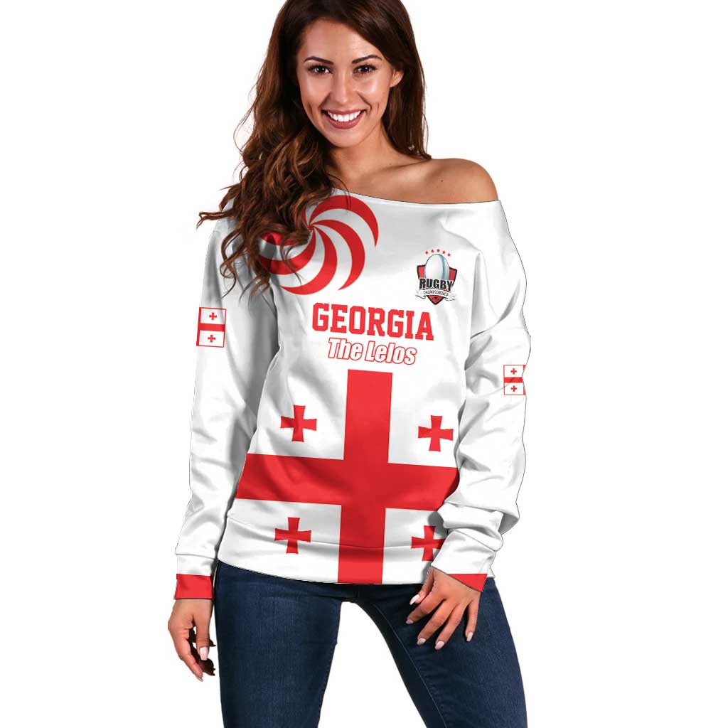 Custom Georgia Rugby We are Champions Off Shoulder Sweater Sporty Style with The Lelos