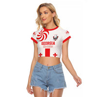 Custom Georgia Rugby We are Champions Raglan Cropped T Shirt Sporty Style with The Lelos