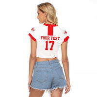 Custom Georgia Rugby We are Champions Raglan Cropped T Shirt Sporty Style with The Lelos