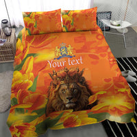Personalized Netherlands Koningsdag Bedding Set 27th April Lion with Orange Tulip