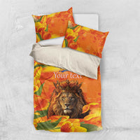 Personalized Netherlands Koningsdag Bedding Set 27th April Lion with Orange Tulip