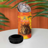Personalized Netherlands Koningsdag 4 in 1 Can Cooler Tumbler 27th April Lion with Orange Tulip