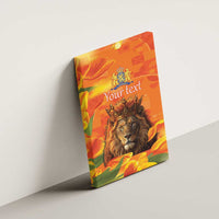 Personalized Netherlands Koningsdag Canvas Wall Art 27th April Lion with Orange Tulip