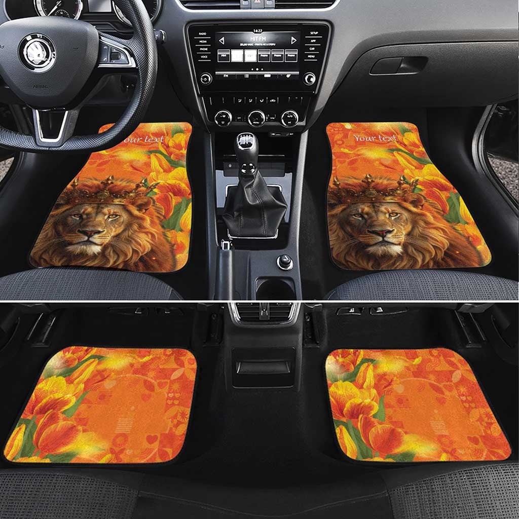 Personalized Netherlands Koningsdag Car Mats 27th April Lion with Orange Tulip