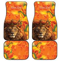 Personalized Netherlands Koningsdag Car Mats 27th April Lion with Orange Tulip