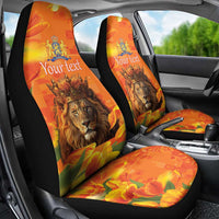 Personalized Netherlands Koningsdag Car Seat Cover 27th April Lion with Orange Tulip