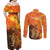 Personalized Netherlands Koningsdag Couples Matching Off Shoulder Maxi Dress and Long Sleeve Button Shirt 27th April Lion with Orange Tulip
