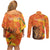 Personalized Netherlands Koningsdag Couples Matching Off Shoulder Short Dress and Long Sleeve Button Shirt 27th April Lion with Orange Tulip