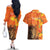 Personalized Netherlands Koningsdag Couples Matching Off The Shoulder Long Sleeve Dress and Hawaiian Shirt 27th April Lion with Orange Tulip