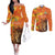 Personalized Netherlands Koningsdag Couples Matching Off The Shoulder Long Sleeve Dress and Long Sleeve Button Shirt 27th April Lion with Orange Tulip