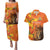 Personalized Netherlands Koningsdag Couples Matching Puletasi and Hawaiian Shirt 27th April Lion with Orange Tulip