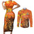 Personalized Netherlands Koningsdag Couples Matching Short Sleeve Bodycon Dress and Long Sleeve Button Shirt 27th April Lion with Orange Tulip