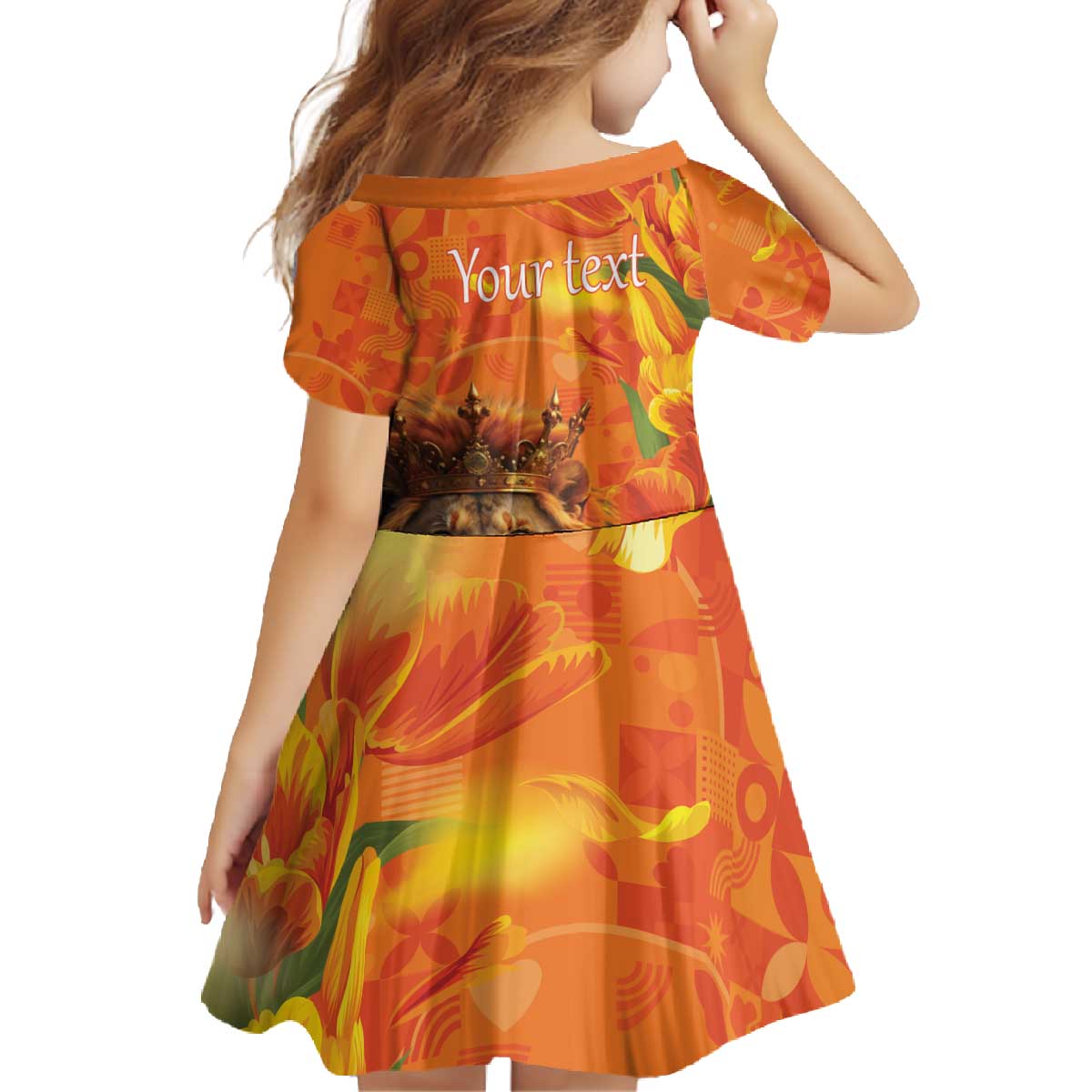 Personalized Netherlands Koningsdag Family Matching Off The Shoulder Long Sleeve Dress and Hawaiian Shirt 27th April Lion with Orange Tulip