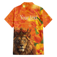 Personalized Netherlands Koningsdag Family Matching Tank Maxi Dress and Hawaiian Shirt 27th April Lion with Orange Tulip