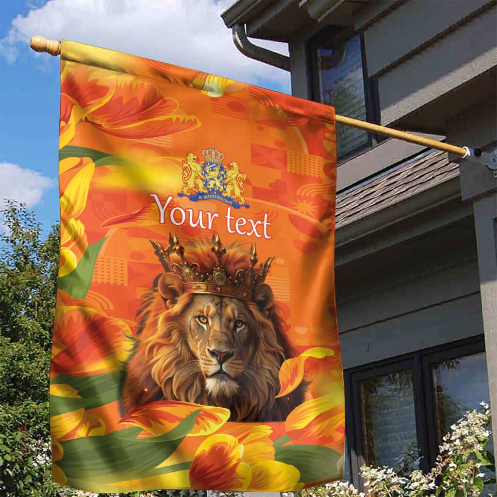 Personalized Netherlands Koningsdag Garden Flag 27th April Lion with Orange Tulip