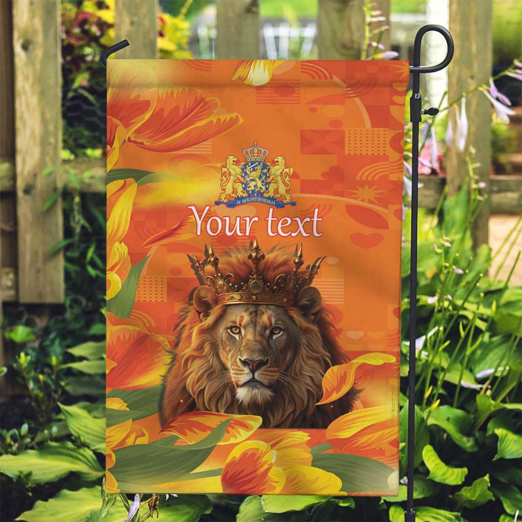 Personalized Netherlands Koningsdag Garden Flag 27th April Lion with Orange Tulip