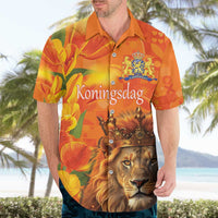 Personalized Netherlands Koningsdag Hawaiian Shirt 27th April Lion with Orange Tulip