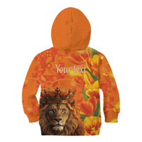 Personalized Netherlands Koningsdag Kid Hoodie 27th April Lion with Orange Tulip