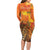Personalized Netherlands Koningsdag Long Sleeve Bodycon Dress 27th April Lion with Orange Tulip
