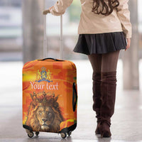 Personalized Netherlands Koningsdag Luggage Cover 27th April Lion with Orange Tulip
