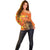 Personalized Netherlands Koningsdag Off Shoulder Sweater 27th April Lion with Orange Tulip