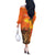 Personalized Netherlands Koningsdag Off The Shoulder Long Sleeve Dress 27th April Lion with Orange Tulip