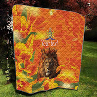Personalized Netherlands Koningsdag Quilt 27th April Lion with Orange Tulip