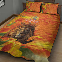 Personalized Netherlands Koningsdag Quilt Bed Set 27th April Lion with Orange Tulip