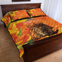 Personalized Netherlands Koningsdag Quilt Bed Set 27th April Lion with Orange Tulip