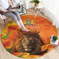 Personalized Netherlands Koningsdag Round Carpet 27th April Lion with Orange Tulip